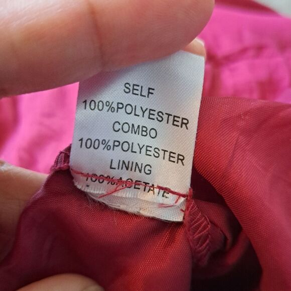 Oleg Cassini Floral Print Chiffon Knee Length Burgundy/Black Size 14 - Picture 7 of 16